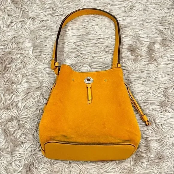 Kate Spade Yellow Suede Bucket Bag - Picture 3 of 11